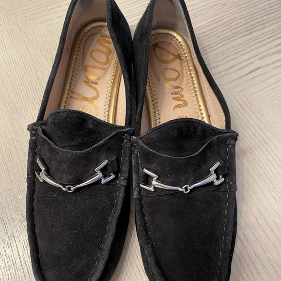 Sam Edelman Black Horsebit Suede Flats Sz 6.5 are near perfect - Picture 2 of 7
